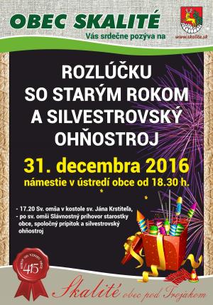 Rozlúčka so starým rokom 2016 a Silvestrovský ohňostroj