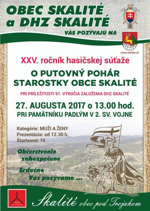XXV. ročník hasičskej súťaže o putovný pohár starostky obce Skalité.