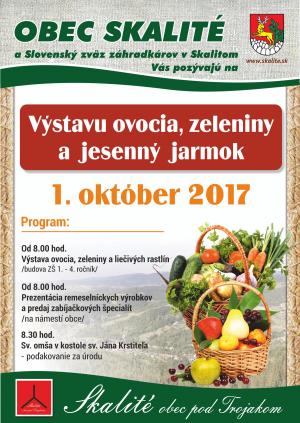 Výstava ovocia, zeleniny a jesenný jarmok.