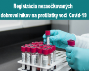 Registrácia nezaočkovaných dobrovoľníkov na protilátky voči Covid-19 1
