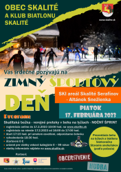 SKALITSKÁ BEŽKA - Verejné preteky v behu na lyžiach 17.2.2023 (piatok) 2